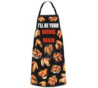 MYSOMY Tablier en forme d'aile de poulet avec ailes de poulet - Cadeau idéal pour les amateurs de poulet, Many Wingman UK, 49cm(19.3inch) x 68cm(26.8inch), Adjustable