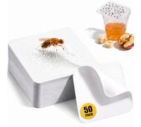 Mysora Lot de 50 couvercles de pièges à mouches à fruits pour tasse, cartes adhésives double face pour mouches et moucherons, piège à vinaigre facile à monter soi-même pour évier de cuisine, comptoir