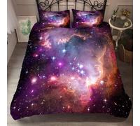 Myst¿¿Re Bleu Noir Violet Cosmos Galaxie Star Housse De Couette Homme Femme, Cosmos Plan¿¿Te Star Parures De Lit Housse De Couette Avec Taie D'oreiller (Rose, X Cm)