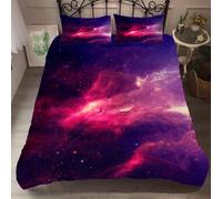 Myst¿¿Re Bleu Noir Violet Cosmos Galaxie Star Housse De Couette Homme Femme, Cosmos Plan¿¿Te Star Parures De Lit Housse De Couette Avec Taie D'oreiller (Violet, X Cm)