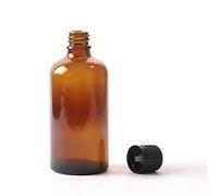 Mystic Moments Boston Bouteille ronde en verre ambré de 100 ml (avec bouchon noir inviolable et compte-goutte) (90)