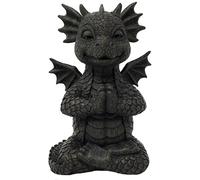 MystiCalls Figurine de dragon de jardin Yogi - Petit - Décoration d'intérieur et d'extérieur Yoga Lotus