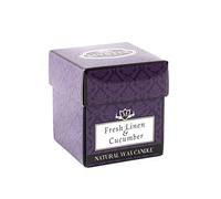 Mystix London | Fresh Linen & Cucumber - Scented Candle Small 8 est Aroma for Home, Kitchen, Living Room and Bathroom | Perfect as a Gift | Reusable Glass Jar
