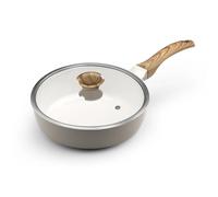Mythic - Sauteuse 24 cm avec revêtement en céramique blanche et couvercle