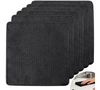 Mythlon 6 Pièces Chiffon Microfibre Cuisine 20x20 cm - Petites Lavettes Cuisine Noir & Torchons Vaisselle - Tissu Alvéolé Super Absorbant pour Barista, Machine à Café, Doux & sans Peluches (Noir)