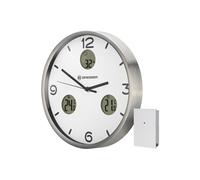 MyTime Io NX Horloge murale radio pilotée avec Mesure de Temperature et Humidité - Diamètre 30 cm