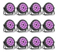 mytueetp 12 pièces 200W UV+RGB 18 LED par projecteur DMX512-4/8CH éclairage de scène lumière disco pour fête DJ Party Show Bar Halloween Noël