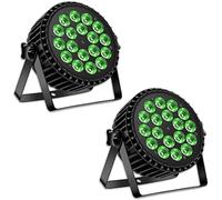 mytueetp 2PCS 200W RGBW Par LED Projecteur, 18 LED Lumière de Scène DMX4/8CH Jeux de Lumiere, Éclairage de Scène pour Fête Disco Mariage DJ Party Show Bar Halloween Noël