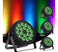 mytueetp 4PCS 200W RGBW Par LED Projecteur, 18 LED Lumière de Scène DMX4/8CH Jeux de Lumiere, Éclairage de Scène pour Fête Disco Mariage DJ Party Show Bar Halloween Noël