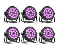 mytueetp 6 pièces 200W UV+RGB 18 LED Par projecteur DMX512-4/8CH éclairage de scène lumière disco pour fête DJ Party Show Bar Halloween Noël
