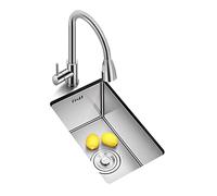 MYUYEE Évier, petit bol simple en acier inoxydable 304, ménage intégré dans la cuisine, bar, comptoir, évier de légumes, balcon, garage