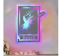 MYZQIFF Panneau Néon Miroir Ballet Personnalisé, Panneau Miroir Néon Lumineux LED Danse Ballerine, Veilleuse Ballet pour Décoration Murale, Anniversaire Noël Femme Fille Cadeau Enfant