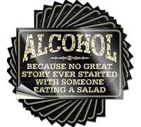 MZBS Lot de 10 autocollants amusants pour voiture avec inscription « Because No Great Story Ever Started with Someone Eating A Salad » pour la maison, le bar, la boîte à outils et (6 x 9 cm)