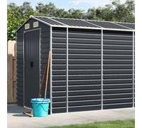 mzdioop Abri de jardin anthracite en acier galvanisé 191 x 980 x 198 cm avec grand espace de rangement, ventilation et porte verrouillable, idéal pour outils de jardin, outils, vélo et tondeuses à