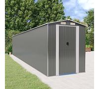 mzdioop Abri de jardin en acier galvanisé gris clair 192 x 1021 x 223 cm avec porte coulissante, ventilation pratique, espace de rangement spacieux pour outils de jardin, outils, vélo, tondeuse à