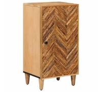 mzdioop Armoire de rangement marron en bois de manguier massif 40 x 33,5 x 75 cm avec porte et boutons en laiton pour salon, rangement multimédia, buffet, meuble bas, rack hifi, étagère, commode