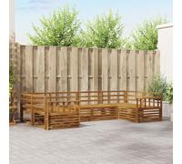 mzdioop Ensemble de canapé d'extérieur 6 pièces en bois d'acacia massif laqué, 325 x 168,5 x 73 cm, ensemble modulaire pour jardin, terrasse, balcon, salon confortable avec design pratique