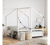 mzdioop Lit pour enfant blanc 2 x 70 x 140 cm en pin massif avec berceau design pour tout-petits, cadre de lit stable, espace de rangement inclus, réglable en hauteur, convient pour chambre d'enfant
