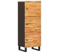 mzdioop Meuble de rangement haut en bois massif de mangue, marron, 40 x 33 x 110 cm, avec 2 portes et étagères, meuble de rangement pour salle de séjour, meuble TV, buffet, rack hifi, rangement