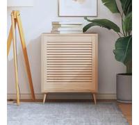mzdioop Porte d'armoire design à lamelles 61,5 x 59,4 cm en pin massif pour meubles, remplacement, montage, ferrure, charnière, poignée, convient pour cuisine, salle de bain, couloir, salon, chambre à