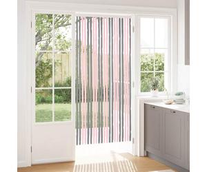 mzdioop Rideau moustiquaire chenille argenté gris rose 90 x 200 cm pour fenêtre et porte, rideau moustiquaire perméable à l'air avec crochets, polypropylène durable, kit de montage facile