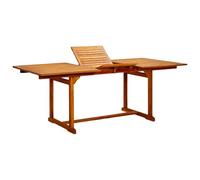 mzdioop Table à manger de jardin extensible en bois d'acacia massif, 150-200 x 100 x 75 cm, résistante aux intempéries, robuste, pour balcon, terrasse, jardin d'hiver, véranda, extérieur, camping