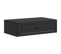 mzdioop Table d'appoint murale noire en bois 59 x 34,5 x 17 cm avec tiroir et porte, espace de rangement polyvalent pour salon, bureau, couloir, couloir, cuisine, salle de bain et cave