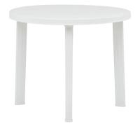 mzdioop Table de jardin en plastique blanc, diamètre 89 cm, résistante aux intempéries, facile d'entretien, stable, pour balcon, terrasse, jardin d'hiver, extérieur, camping, pique-nique, véranda