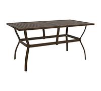 mzdioop Table de jardin marron 140 x 80 x 72 cm en acier revêtu par pulvérisation stable et robuste pour balcon, terrasse, jardin, extérieur, camping, pique-nique, véranda, jardin d'hiver, peu