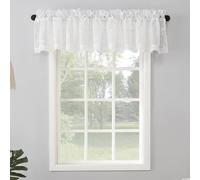 N° 918 Delia Rideau de Poche brodé à Motif Floral Blanc cassé Ivoire 127 x 43,2 cm