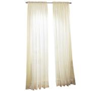 N ° 918 Erica écrasé Sheer Voile Rideau de Perles Frange, Polyester, Eggshell White, 51" x 63"