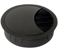 Bachmann - Passe-câbles rond avec couvercle blocable et brosses noires - Accessoire de gestion de câbles pour bureau et table