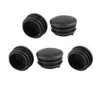 N/A Plastique Obturation Ronde Bouchons Embouts Tube Inserts 35mm Dia 5 Pcs Noir