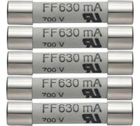 N/A testo 0590 0007 Lot de 5 fusibles de rechange pour multimètre 630 mA / 600 V,