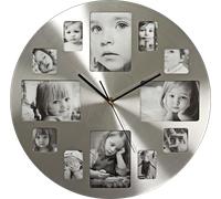 Nedis Horloge murale CLWA003PH40 - Diamètre 400 mm - Métal - Argent