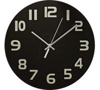Nedis CLWA006GL30BK Horloge Circulaire Diamètre 30 cm Chiffres faciles à Lire Noir
