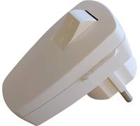N & L 10231 Fiche coudée à contact de protection plastique avec interrupteur 230 V blanc