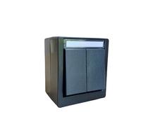 N&L Interrupteur série en saillie - IP55 - Protection contre les projections d'eau - Noir - Avec champ d'étiquetage - 230 V/10 A - Idéal pour cave, garage et jardin - Fabriqué en Allemagne