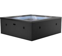 N NETSPA - Spa - Celestia - Semi-Rigide Carré 6 Places - Construction Portable en Mousse, Chauffage intégré et Couverture économe en énergie - Volume 1100l - Ø180xH70cm - Charcoal Black