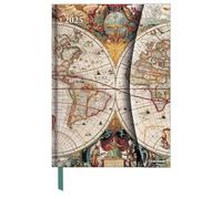 N NEUMANNVERLAGE - Antique Maps 2025 Diary - 16 x 22 cm - Agenda de poche avec fermeture magnétique et ruban marque-page - Poche pour cartes de visite, calendrier annuel et international : Magneto