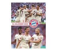 N NEUMANNVERLAGE Calendrier poster FC Bayern Munich 2025, 48 x 64 cm, calendrier de football avec motifs des stars, calendrier pour fans avec points forts de football, reliure à spirale et calendrier