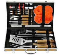 N NOBLE FAMILY 30Pcs Set Barbecue Accessoire en Acier Inoxydable de Haute Qualité - Outils Barbecue Professionnel - Divers Ensembles de Barbecue Complets - Extérieur Barbecue Kit Cadeau