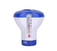 N/O Doseur de chlore flottant de 5 pouces avec thermomètre, thermomètre, flotteur de chlore, distributeur chimique pour piscines intérieures et extérieures pour 200 g de chlore