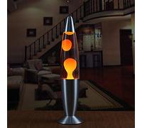N/V Jolie lampe à lave avec base en métal style volcan - Veilleuse avec méduses - Lumière à incandescence