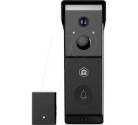 Nedis WIFICDP31BK | Sonnette Vidéo Wi-FI à Double Objectif | 4MP 1080p | Grand Angle 115° | Vision Nocturne Couleur | Audio Bidirectionnel | Détection de Mouvement | Batterie 4400 mAh | Noir