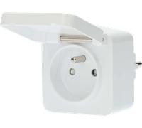 Nedis Prise connectée Smartlife Wi‑Fi IP44 Wattmètre 3680W Type E Clapet blanc