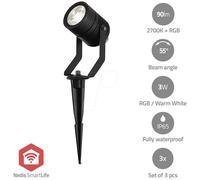 Nedis Éclairage extérieur au sol ZBLOS10RGBW3 LED 9 W RGBW Zigbee 3.0 2700 K Aluminium