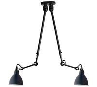Lampe Gras N302 Plafonnier Double Mat Noir et Bleu Mat