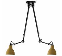 Lampe Gras N302 Plafonnier Double Mat Noir et Mat Jaune