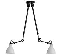 N302 Plafonnier Double Mat Noir et Opale Polycarbonate